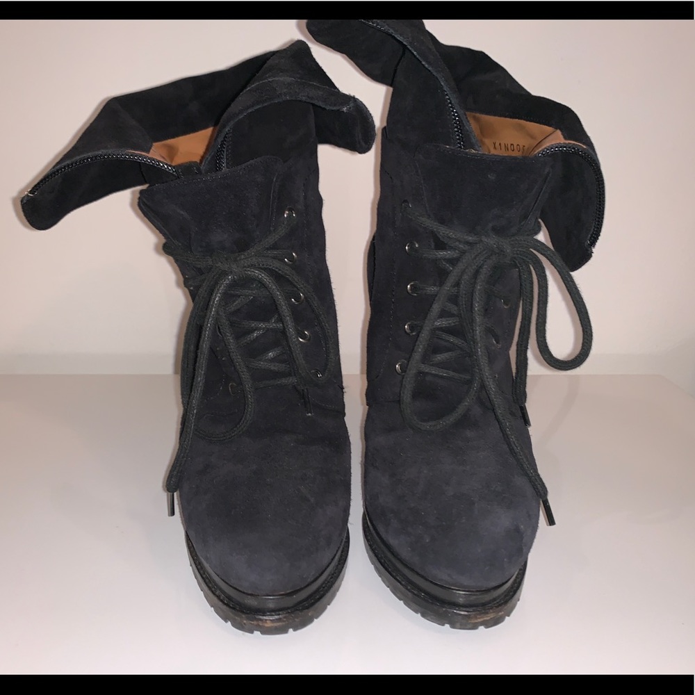 Giorgio Armani lace up suede boots